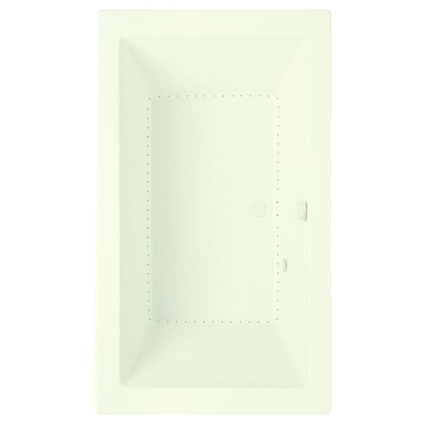 Serenity 22 in. to 60 in. Rectangular Bathtub with Center Drain in Acrylic Drop-In Drift Bath and Chromotherapy Biscuit