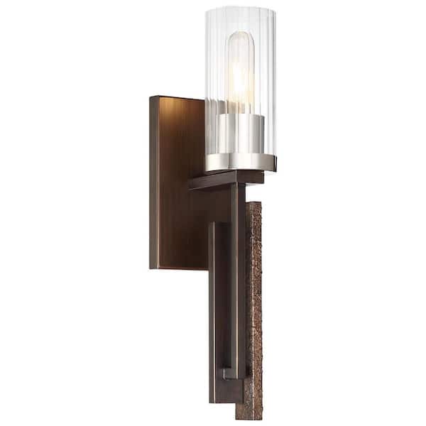 Minka Lavery Maddox Roe 1-Light Iron Ore with Gold Dust Highlights Wall Sconce