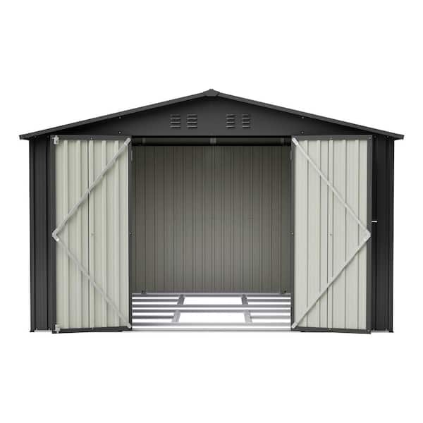 Hohuqeri 10 ft. W x 8 ft. D Outdoor Metal Storage Shed Garden Shed