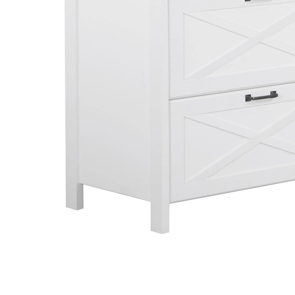 White 2-Drawer Lateral File Cabinet with Farmhouse Design