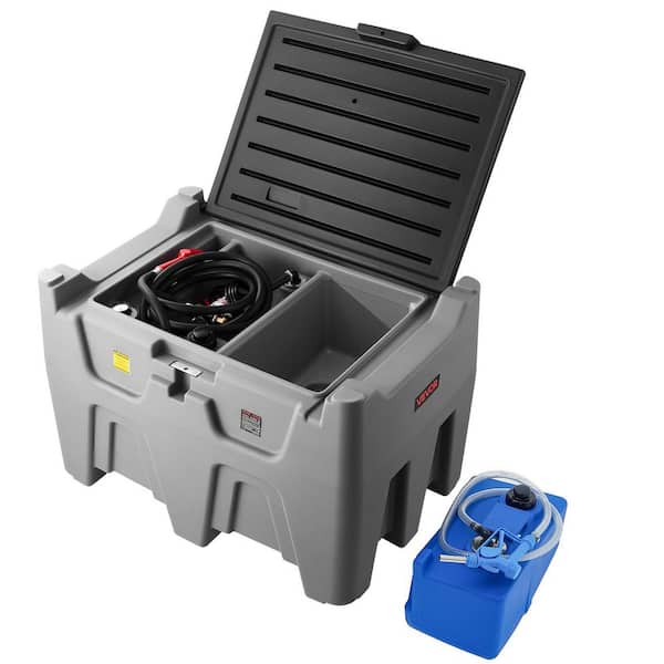 Portable Diesel Tank, Separated 106 Gal. Diesel, 8 Gal. DEF Storage Tank, Leakproof Fuel Transfer Tanks with 13 ft. Hose