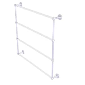 Clearview 4-Tier 36 in. Ladder Towel Bar with Groovy Accents in Satin Chrome