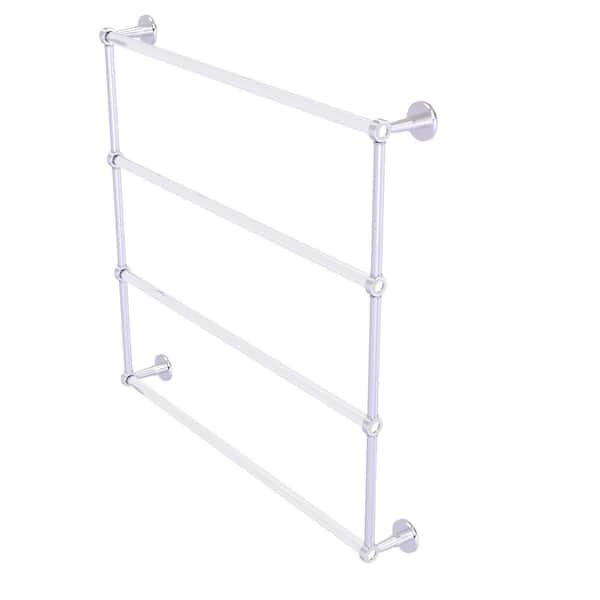 Allied Brass Clearview 4-Tier 36 in. Ladder Towel Bar with Groovy Accents in Satin Chrome