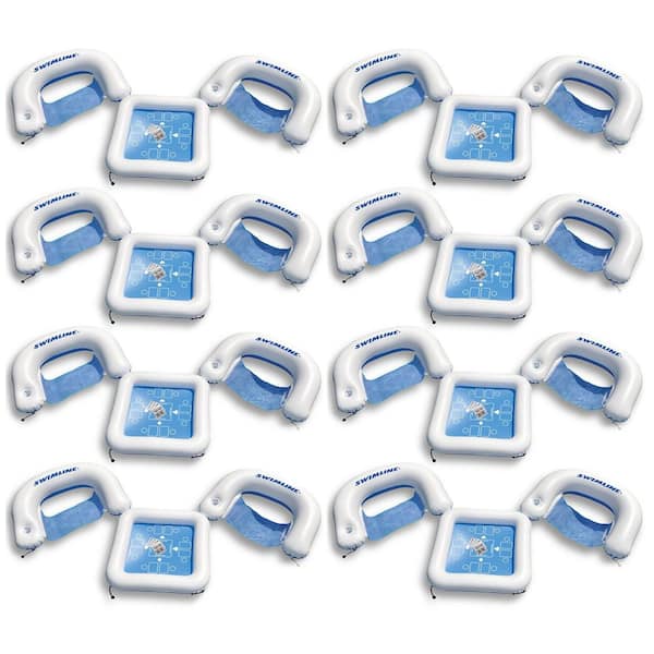 Swimline Inflatable Game Station Pool Set with Waterproof Playing Cards (8-Pack)
