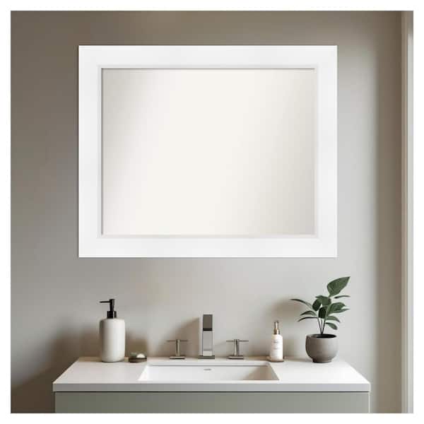 Amanti Art Sloped White 33.5 in. x 27.5 in. Non-Beveled Modern