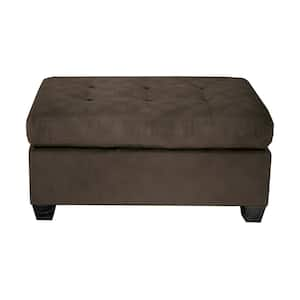 Garbo Chocolate Microfiber Rectangle Ottoman