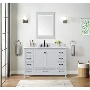 Merryfield 49 in. W x 22 in. D x 35 in. H Single Sink Freestanding Bath Vanity in Carrara Marble with Carrara MarbleTop