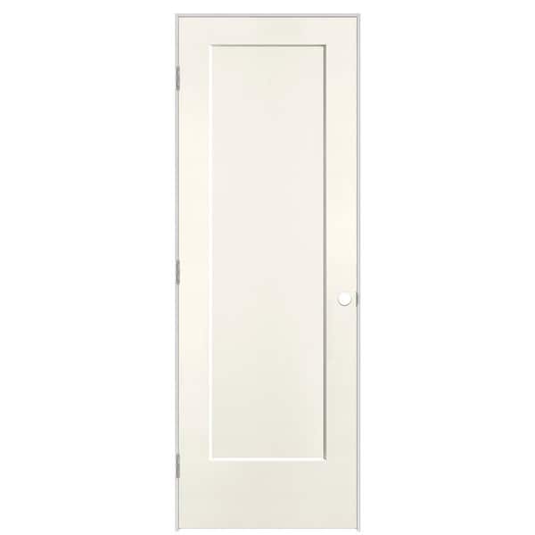 Masonite 28 in. x 80 in. 1-Panel Lincoln Park Right-Hand Hollow Core Ivory Keys Molded Composite Single Prehung Interior Door