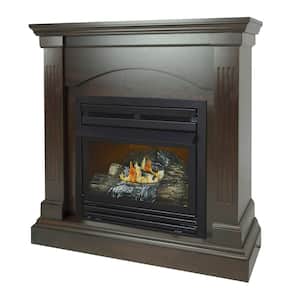 20,000 BTU 36 in. Compact Convertible Ventless Natural Gas Fireplace in Tobacco