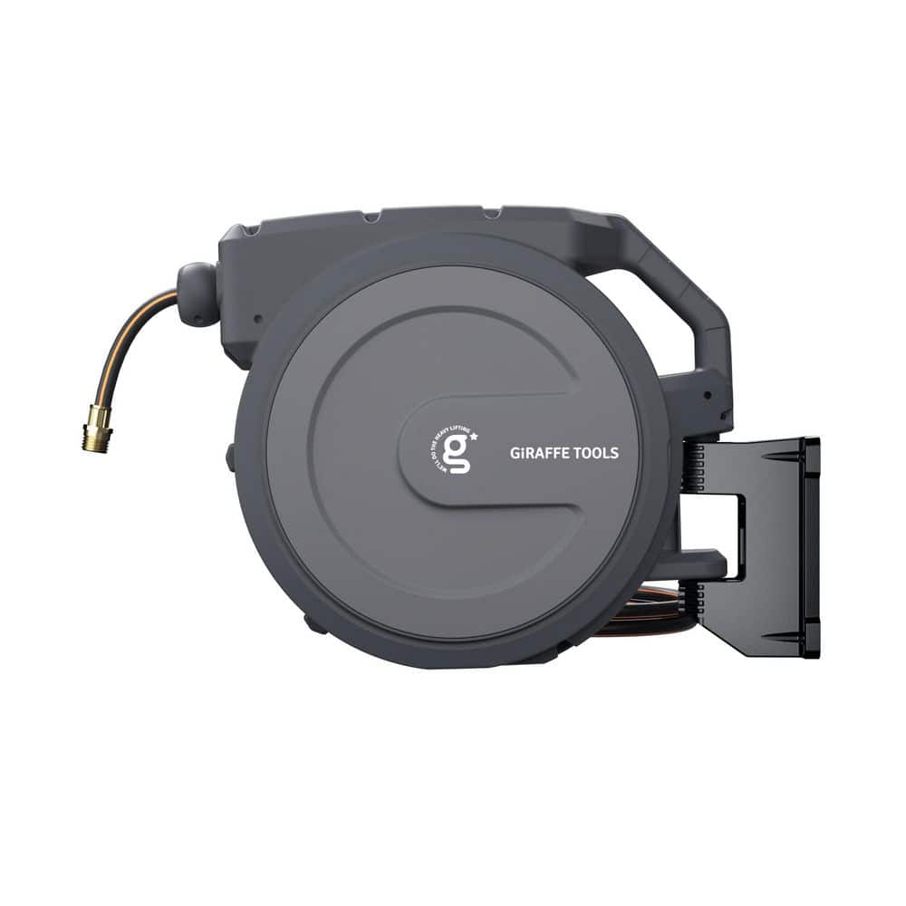 Giraffe Tools 130' Dark Gray Retractable Garden Hose Reel