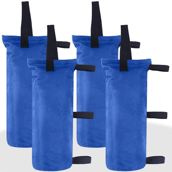 Angel Sar 112 lb. Blue Extra Large Canopy Sand Bags without Sand (4-Pack)