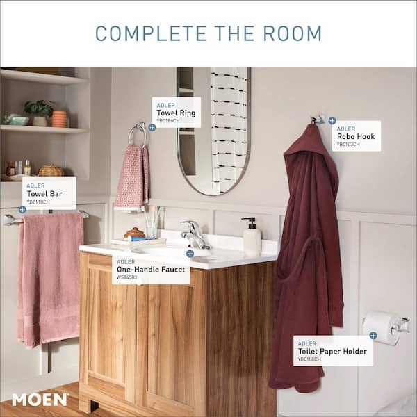 Adler 4 in. Centerset Single-Handle Low-Arc Bathroom Faucet in Chrome