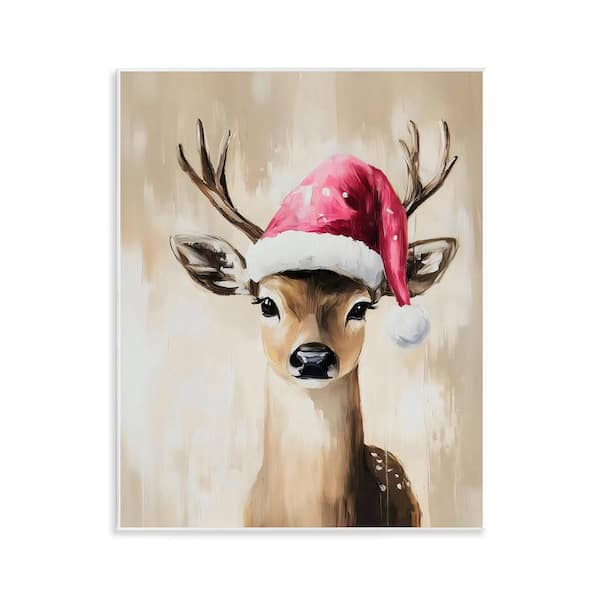 Baby Christmas Deer by Arlington Prints 1 Piece Unframed Graphic Animal Art Print 14 in. x 11 in.