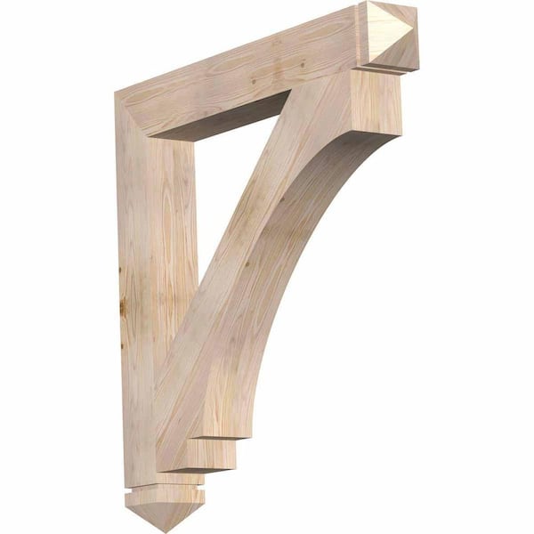 Ekena Millwork 5.5 in. x 44 in. x 44 in. Douglas Fir Imperial Arts and Crafts Smooth Bracket