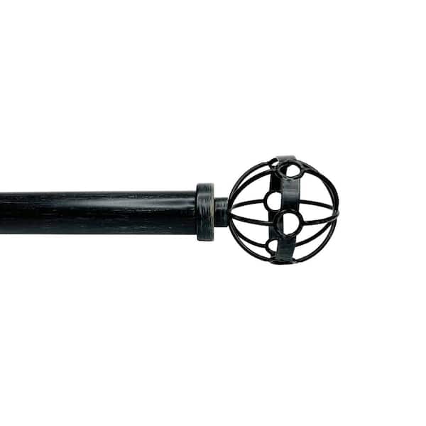 Escencial 72 in. - 144 in. Adjustable Single 1 in. diam. Atlas Rod in Antique Black