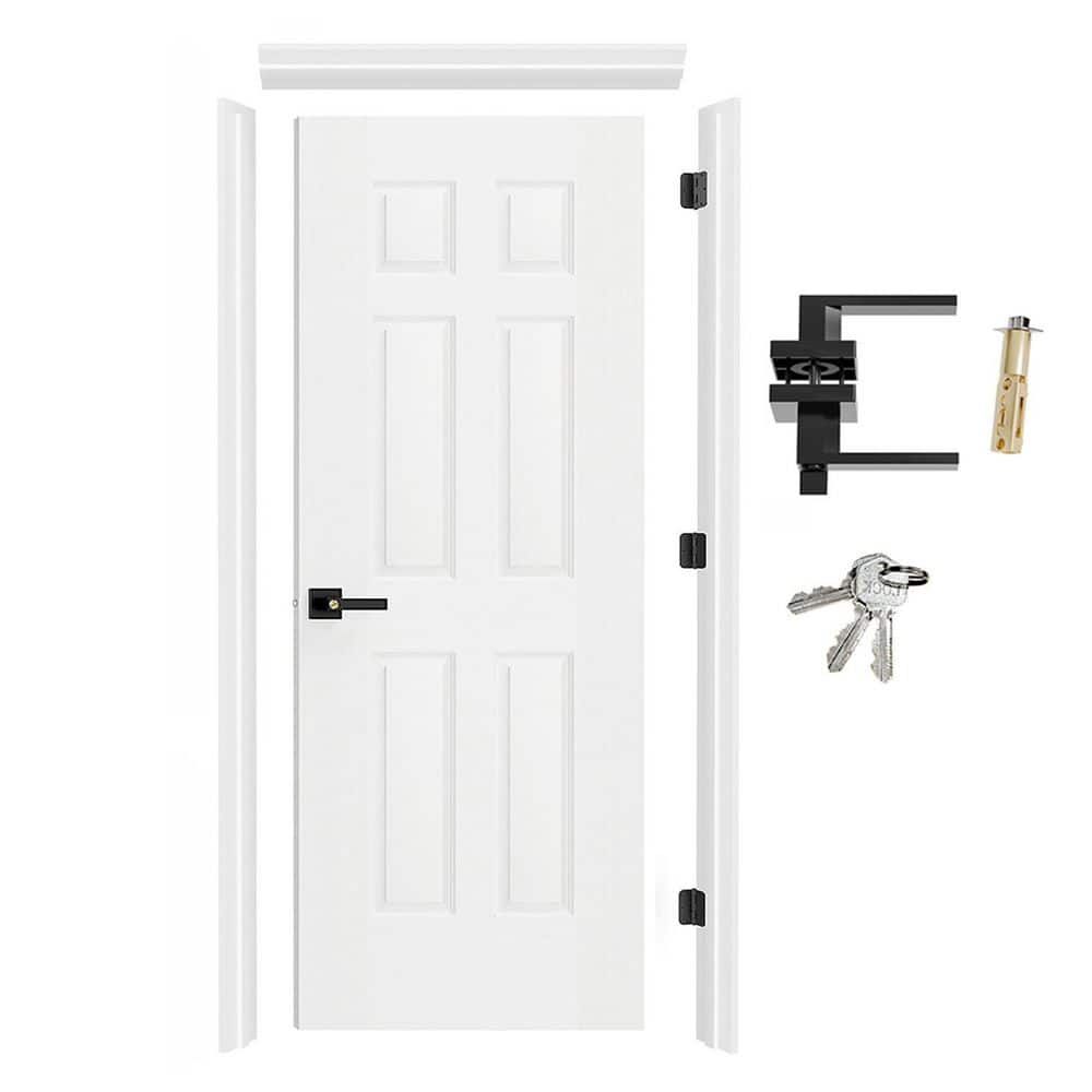 TENONER 30 in. x 80 in. 6 Panel Hollow Core MDF. Interior Door