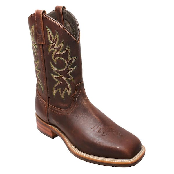 Men's Size 10.5 Brown 11 in. Square Toe Cowboy Boots