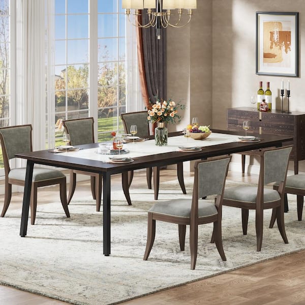 TRIBESIGNS WAY TO ORIGIN Adan Brown Wooden 79 in. 4 Legs Dining Table ...