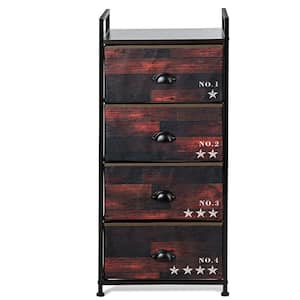 12 in. 4-Drawer Dark-brown Fabric Dresser Storage Tower Nightstand