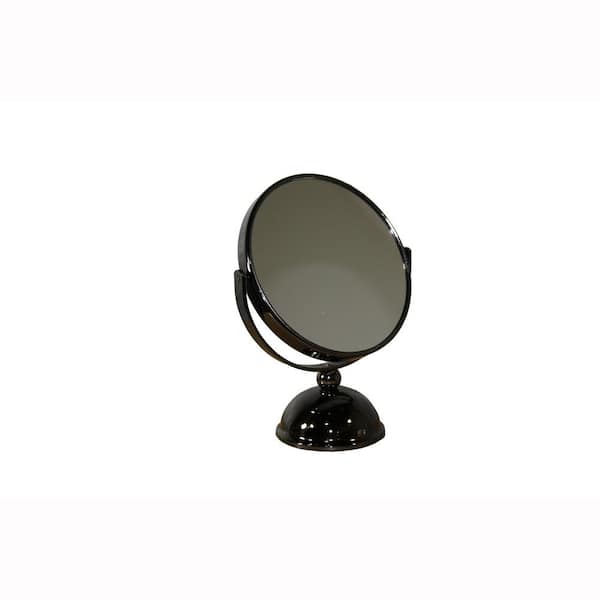 ORE International 8.5 in. Black Chrome 7x Magnify Makeup Mirror