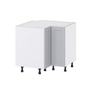 36 in. W x 34.5 in. H x 24 in. D Cumberland Light Gray Shaker Assembled Premium LS Corner Base Kitchen Cabinet