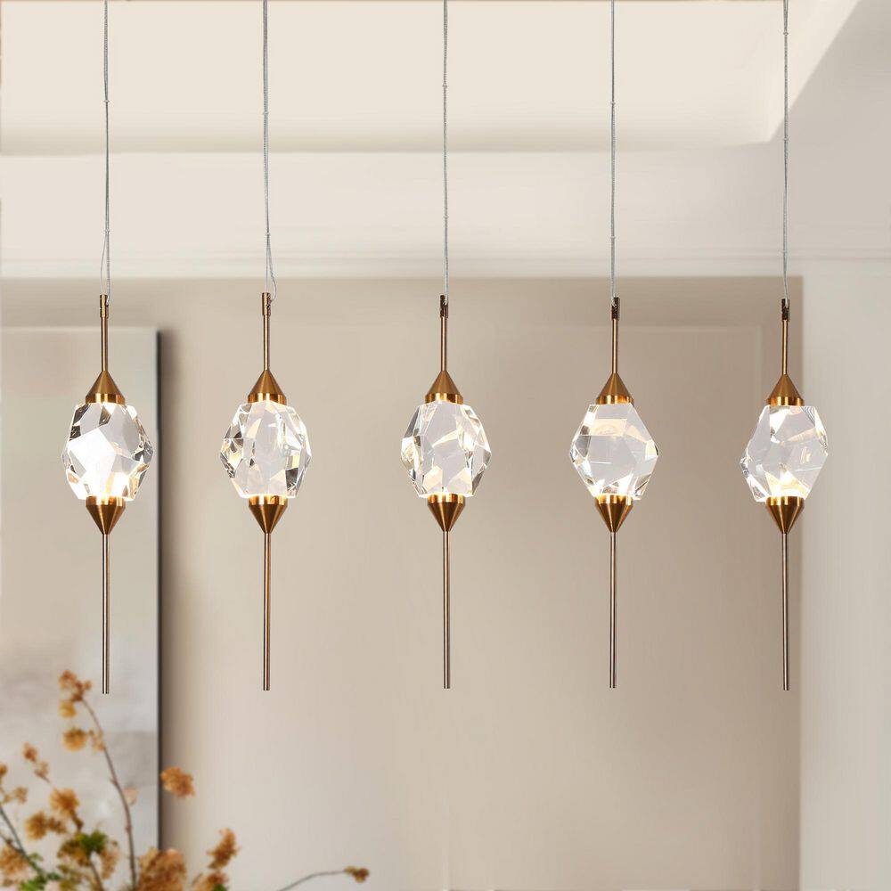 Lucivagus 5-Light Dimmable Integrated LED Plating Brass Crystal Chandelier for Kitchen Island price history on PriceWatchPro