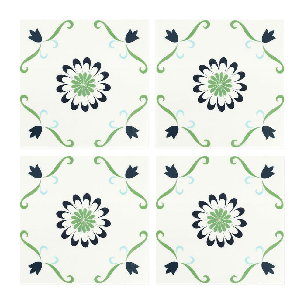 12 in. x 12 in. x 0.06 in. Green Vinyl Peel and Stick Backsplash Tile, Decorative Wall / Floor Tiles (12 sq. ft.) price history on PriceWatchPro