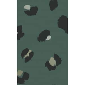 Green Leopard Print Shelf Liner Non- Woven Non-Pasted Wallpaper Double Roll (57 sq. ft.)