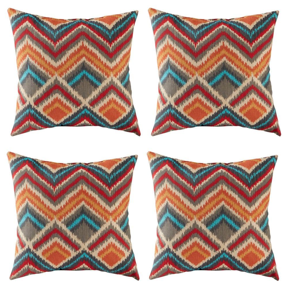 Greendale Home Fashions Surreal Square Outdoor Throw Pillow (4-Pack)