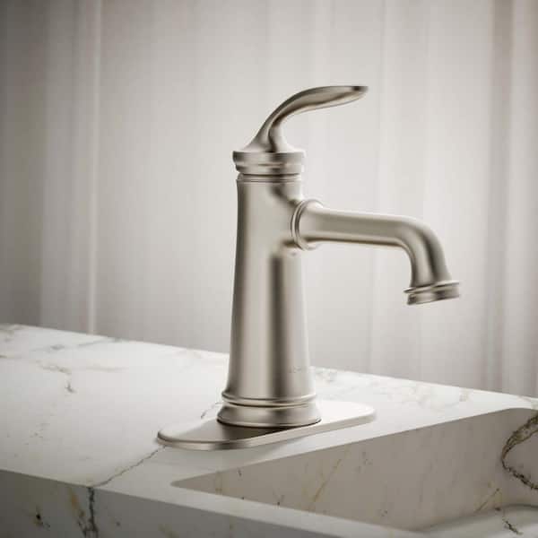 Bellera Single Handle Single-Hole Deck Mount Bathroom Faucet in Vibrant Brushed Nickel