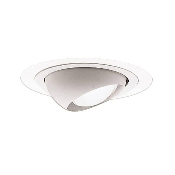 HALO 4 in. Matte White Recessed Ceiling Light Adjustable Eyeball Trim