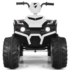 12-Volt Electric 13.5 in. Kids Quad ATV Ride On Car with LED Lights and White