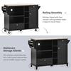 Zeus & Ruta Zeus Black Kitchen Island Cart with Wood Top and Open Storage  Microwave Oven Cabinet ZeusKCI01BK - The Home Depot