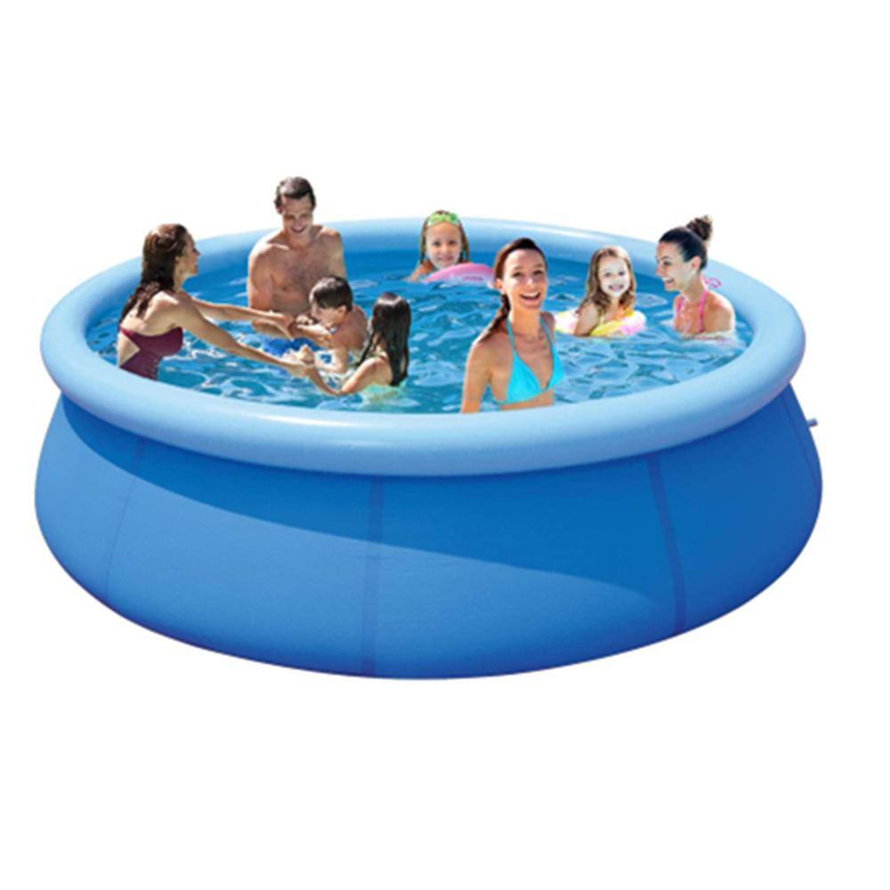 Mondawe Danielle 10 ft. Round x 30 in. D Inflatable Swimming Pool Above ...