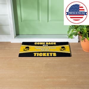 Appalachian State University 28 in. x 16 in. PVC "Come Back With Tickets" Trapper Door Mat
