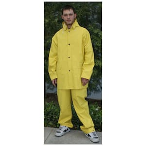 3-Piece PVC/Polyester Rain Suit in Medium