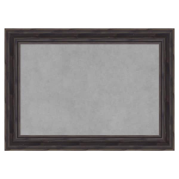 Amanti Art Rustic Pin.e Brown Narrow 21 in. x 15 in. Framed Magnetic Board