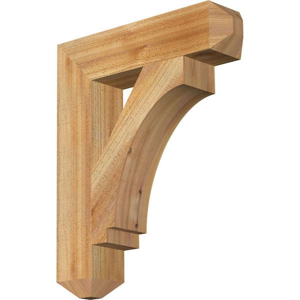Ekena Millwork 4 in. x 22 in. x 18 in. Western Red Cedar Imperial Craftsman Rough Sawn Bracket