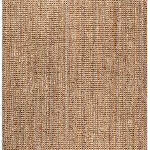 Natural 6 ft. Square Pata Hand Woven Chunky Jute Area Rug