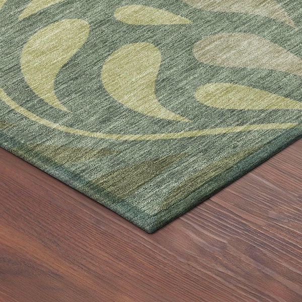 Chantille Machine Washable Indoor/Outdoor Abstract ACN2411 Basil 5 ft. x 7 ft. 6 in. Area Rug