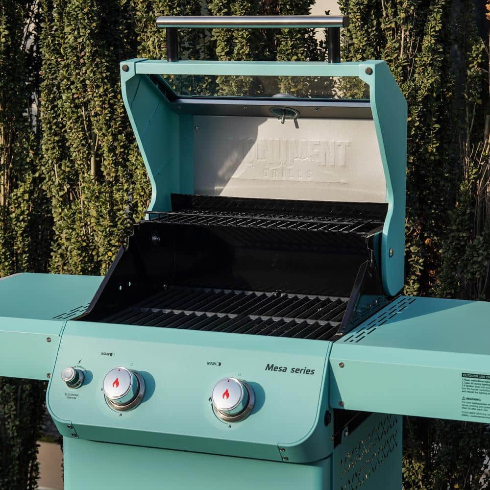 Mesa Jade Green 2-Burner Propane Gas Grill with LED Controls
