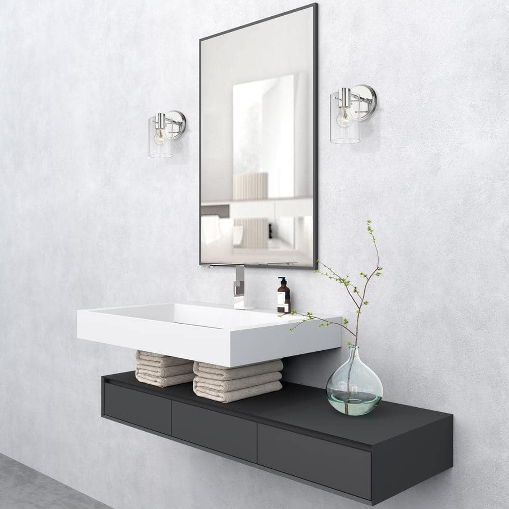 Polished Chrome Clear Glass Single Light Sconce
