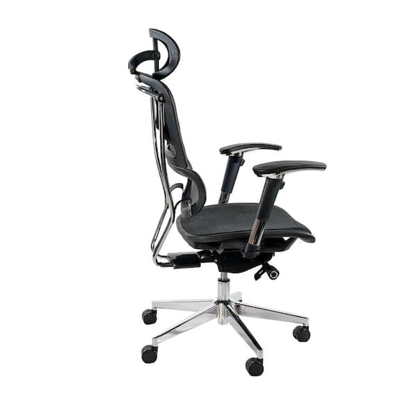 Ergomax Ergonomic, Height Adjustable, High-Back Mesh Chair w/Headrest,  Lumbar Support & Back Relief Office Desk Chair, 50 Inch Max Height, Black