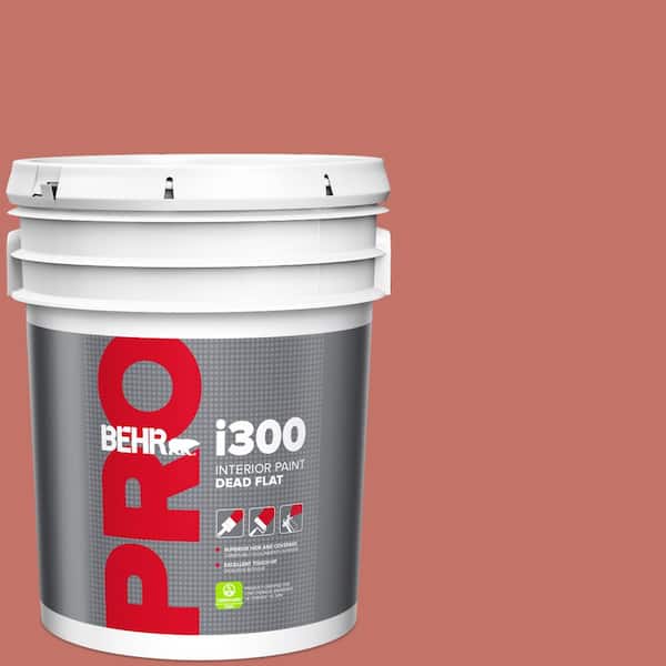 BEHR PRO 5 gal. #PPU1-05A Red Coral Dead Flat Interior Paint