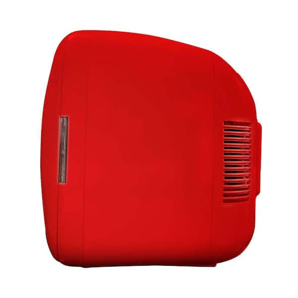 0.5 cu. ft. 12-Can Mini Fridge Retro Beverage Cooler in Red without Freezer