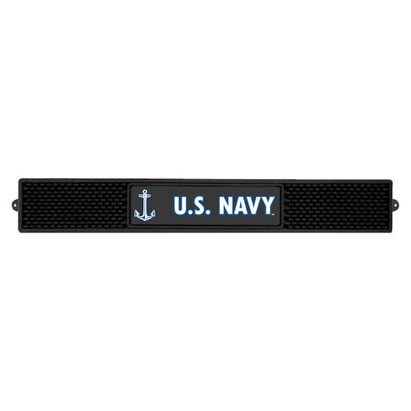 3.25 in. x 24 in. Black U.S. Navy Drink Mat