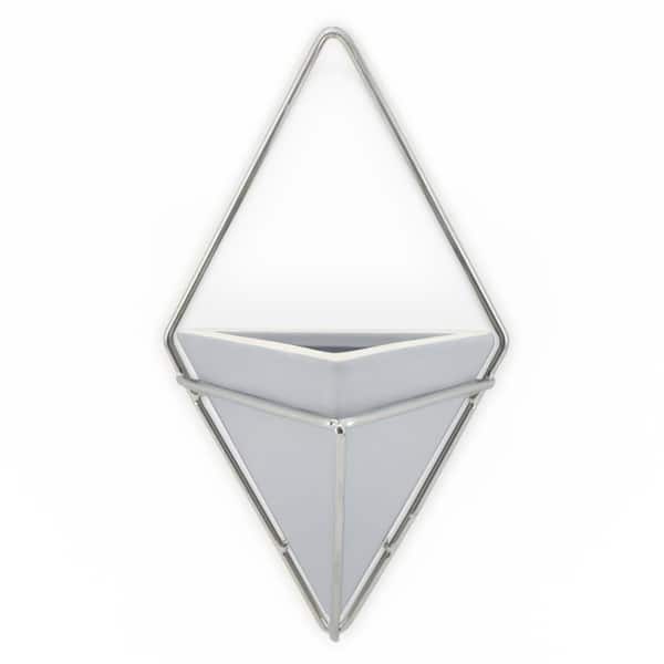 Arcadia Garden Products Diamond 6 in. x 10 in. Light Gray Matte Ceramic Wall Planter