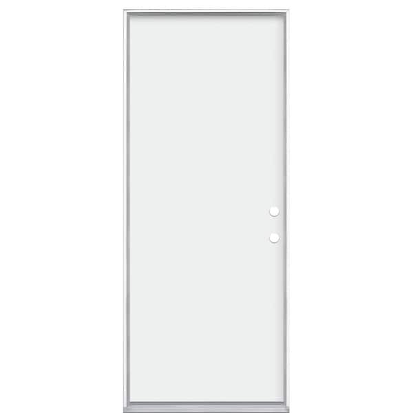 Masonite 32 in. x 80 in. Left-Hand/Inswing Premium Flush Primed Steel Prehung Front Door No Brickmold