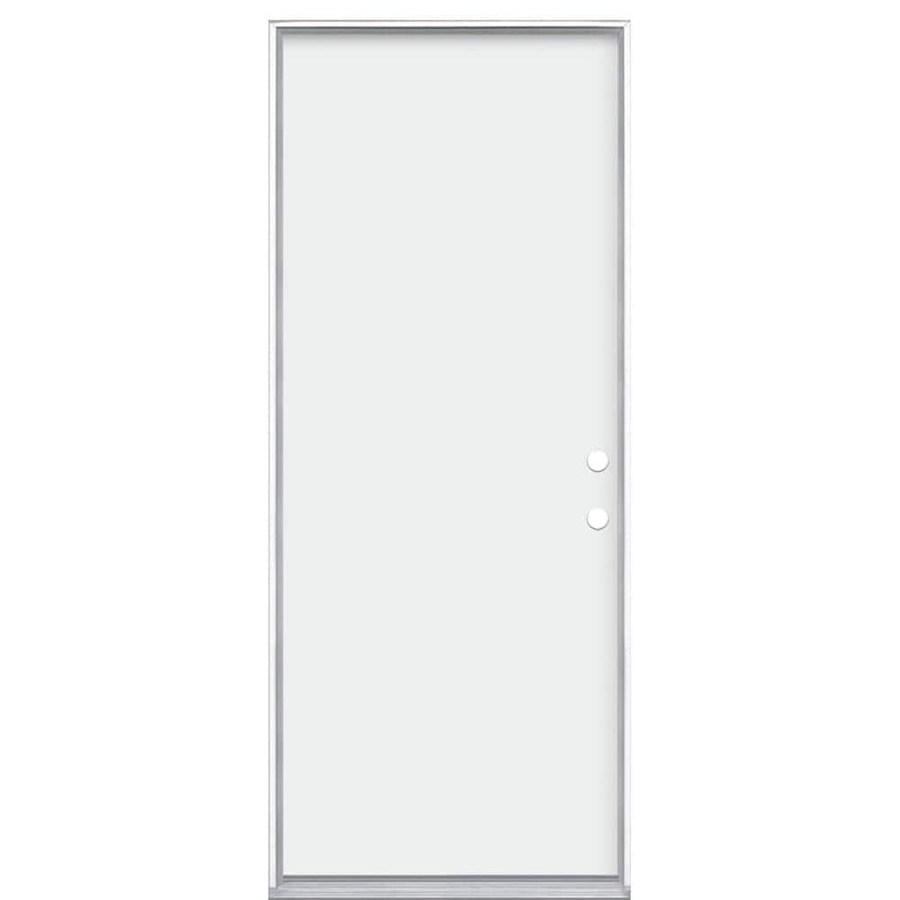 Masonite 32 in. x 80 in. Universal/Reversible Premium Flush Primed White Steel Front Door Slab -  94584