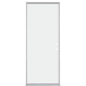 32 in. x 80 in. Universal/Reversible Premium Flush Primed White Steel Front Door Slab